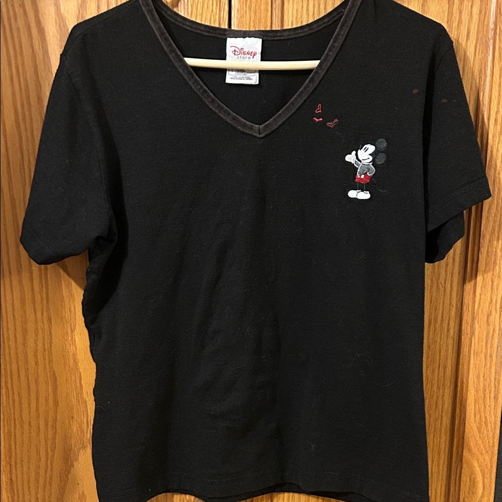 Disney Black Short Sleeve Tee with Mickey Mouse